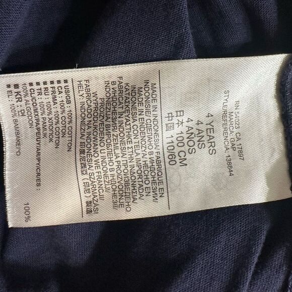 Gap Navy Eyelet Long Sleeve Top size 4T Navy - Picture 4 of 4